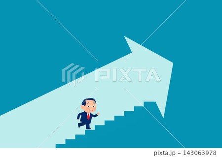Business person move up path success. Business achievement vector illustration Business person move up path success. Business achievement vector illustration 143063978