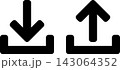 ダウンロードとアップロードの矢印アイコンセット 143064352