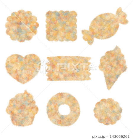手描きのお菓子モチーフのラベル素材セット 手描きのお菓子モチーフのラベル素材セット 143066261