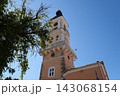 Historic Town Hall Clock Tower in Old Town of Kamianets Podilskyi Ukraine 143068154