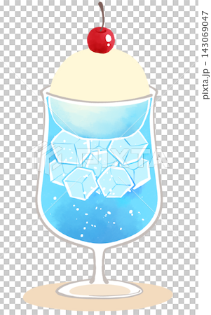 Illustration of a light blue cream soda Illustration of a light blue cream soda 143069047
