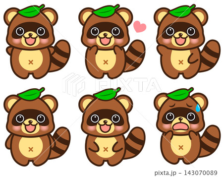 タヌキのイラスト素材セット 143070089