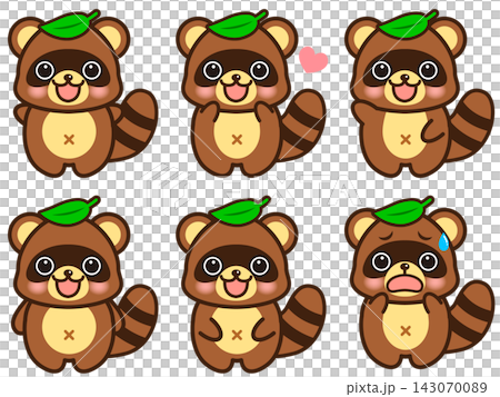 タヌキのイラスト素材セット 143070089