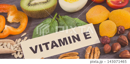 Ingredients containing vitamin E, other minerals and dietary fiber. Healthy lifestyle and nutrition 143071465