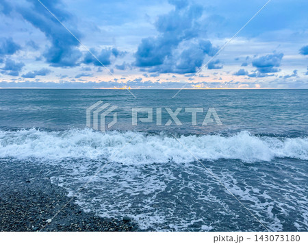 Colorful sky with cloud, nature weather background. Environment, atmosphere and heaven concept 143073180