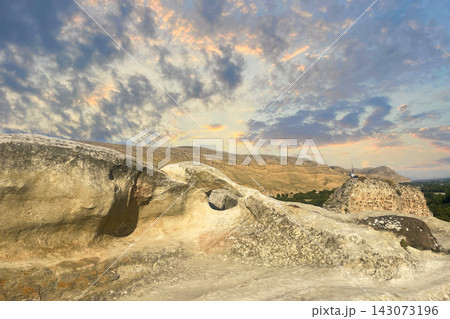 Mountain landscape in Uplistsikhe. Travel in Georgia Mountain landscape in Uplistsikhe. Travel in Georgia 143073196