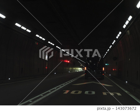 Night drive in Gotthard Tunnel, Switzerland 143073672