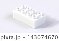 Bright White Construction Plastic Lego Brick Block Isolated on White Background 143074670