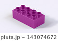 Dark Purple Plastic Construction Lego Brick Block Isolated on White Background 143074672