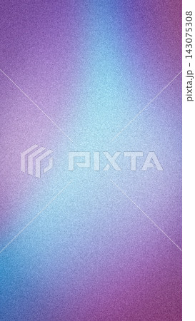Abstract grainy background with a soft purple, violet, and sky blue gradient transition, featuring a vertical light glow and textured noise for creative designs 143075308