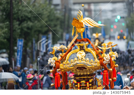 富岡八幡宮例大祭水掛け祭りの神輿 富岡八幡宮例大祭水掛け祭りの神輿 143075945