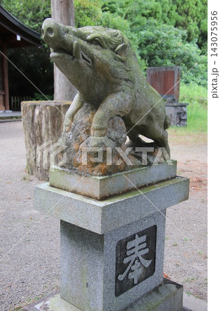 鹿児島県霧島市の和気神社の狛猪 143075956