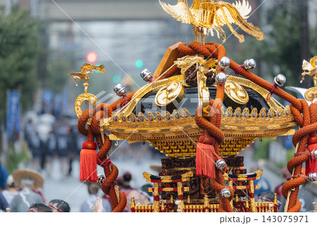 富岡八幡宮例大祭水掛け祭りの神輿 富岡八幡宮例大祭水掛け祭りの神輿 143075971