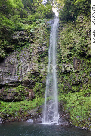 阿弥陀ヶ滝 全景 苔の岩壁 143076888