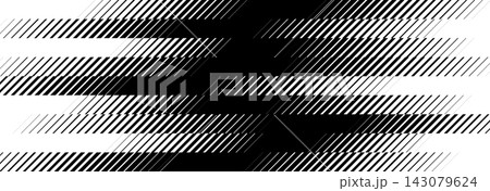 Dynamic diagonal stripe pattern background. Black fading line motion effect backdrop. Oblique parallel speed lines gradient wallpaper. Vector abstract slanted halftone sport gradation texture 143079624