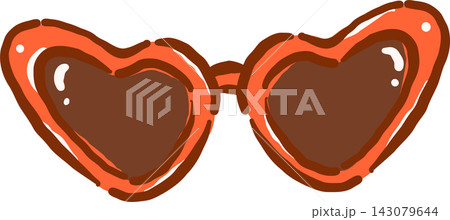 Decorative Retro Heart Shaped Sunglasses Hand Drawn Illustration Decorative Retro Heart Shaped Sunglasses Hand Drawn Illustration 143079644