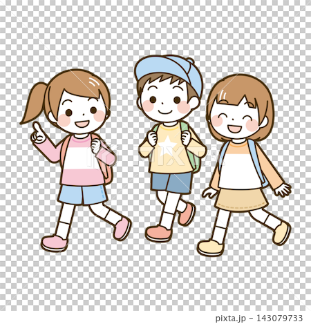 Children walking on a school trip 143079733