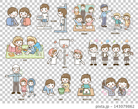 小学校行事　イラストセット 143079862