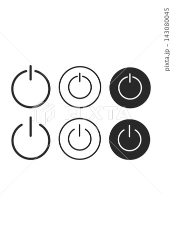 Power Button Icon Set Minimalist Electronics Switch 143080045