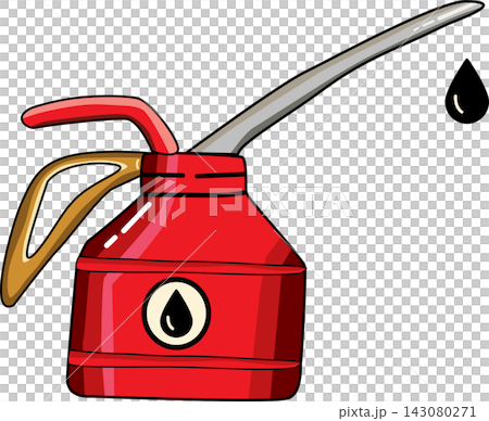 Hand drawn Red Oil Can Illustration Hand drawn Red Oil Can Illustration 143080271