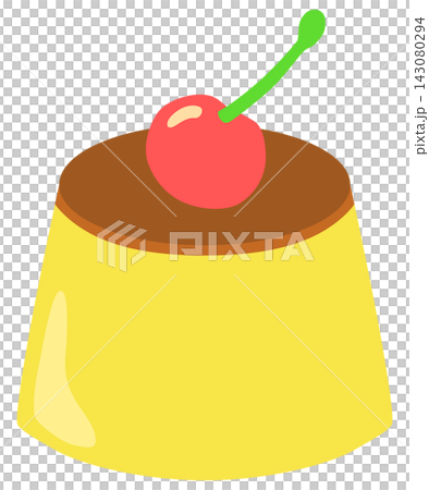 Simple and cute pudding illustration vector material Simple and cute pudding illustration vector material 143080294