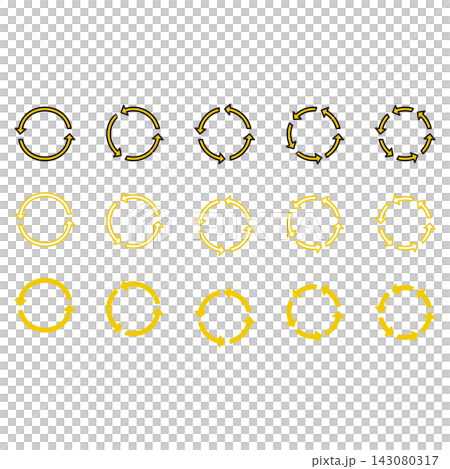 Simple repeating arrow illustration set: 2-part, 3-part, 4-part, 5-part, 6-part Simple repeating arrow illustration set: 2-part, 3-part, 4-part, 5-part, 6-part 143080317