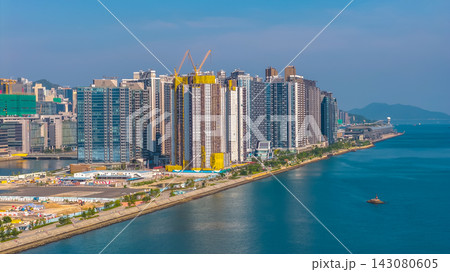 Hong Kong Aug 16 2026 Modern Highrise Construction Site in Kai Tak 143080605