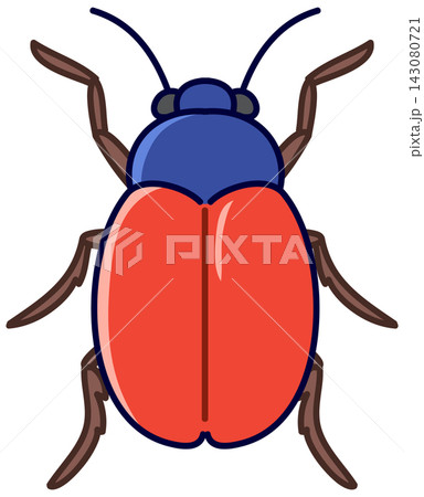 Red and Blue Beetle Insect Vector Illustration on White Background 143080721