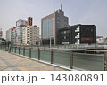 April 30 2026 Koriyama city pedestrian deck with modern buildings a 143080891