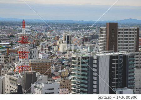 April 30 2026 Koriyama city center buildings with urban architecture and skyline 143080900