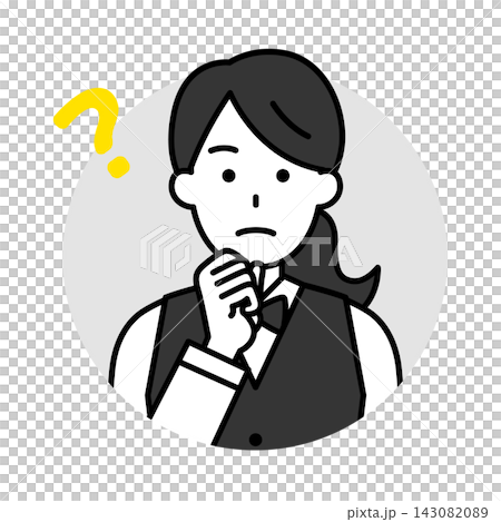 餐廳女員工(思考中)的圖標 餐廳女員工(思考中)的圖標 143082089