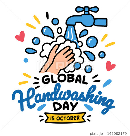 Global Handwashing Day Soap Water Graphic Global Handwashing Day Soap Water Graphic 143082179