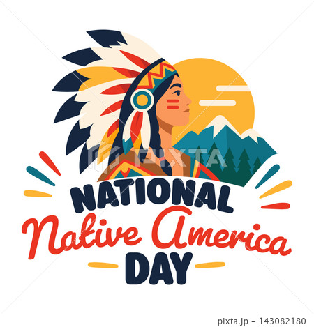 Native American Day Woman Headdress Poster Native American Day Woman Headdress Poster 143082180