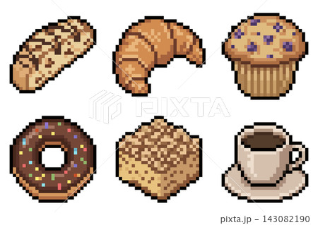 Pixel Bakery Pastry Coffee Set Pixel Bakery Pastry Coffee Set 143082190