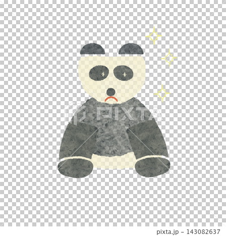 A cute, watercolor-style panda with sparkling eyes praying. A cute, watercolor-style panda with sparkling eyes praying. 143082637