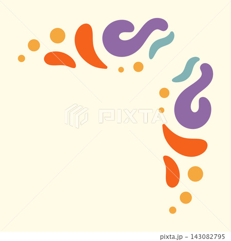 Colorful Hand Drawn Groovy Border Frame Colorful Hand Drawn Groovy Border Frame 143082795
