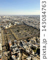 Panoramic views of Paris from the Montparnasse Tower observation deck with city skyline, urban architecture and landmarks. High quality photo 143084763