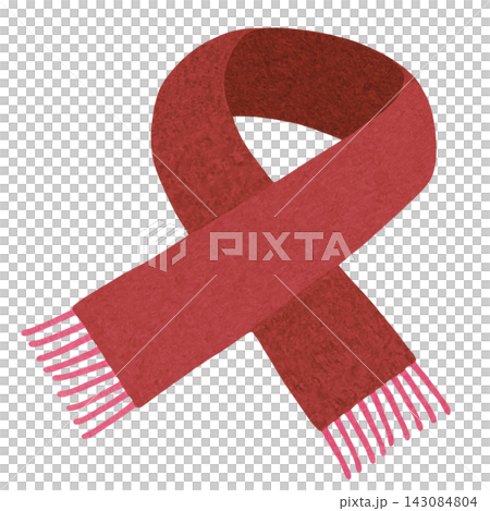 Hand-drawn watercolor-style illustration of a scarf (reddish-brown) Hand-drawn watercolor-style illustration of a scarf (reddish-brown) 143084804