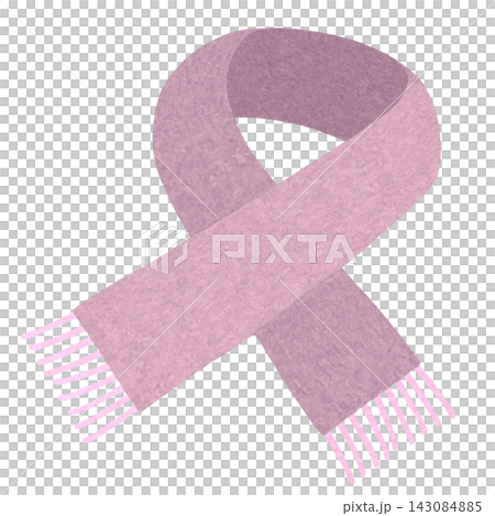 Hand-drawn watercolor-style illustration of a scarf (cherry blossom pink/light pink) 143084885