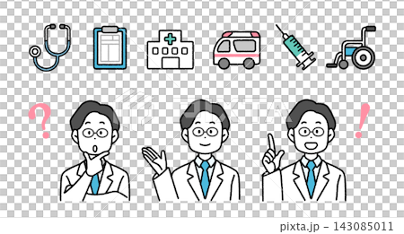 簡單易用 | 醫生/醫院插圖圖示集 | 醫療保健專業人員/醫生 143085011