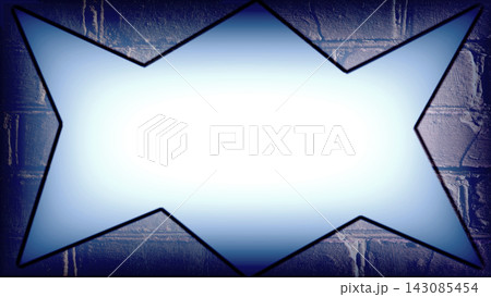 Acute angled polygon with a blue gradient on an old brick wall Acute angled polygon with a blue gradient on an old brick wall 143085454