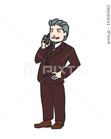 笑顔で働くシニア男性 143085662