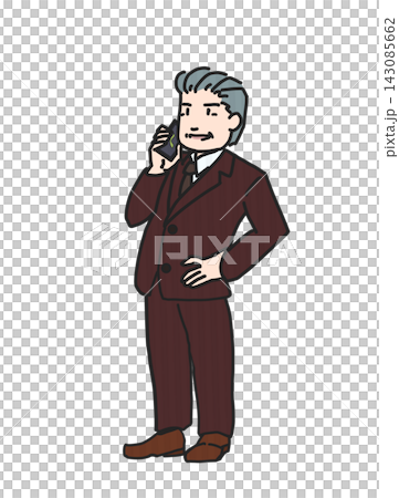笑顔で働くシニア男性 143085662