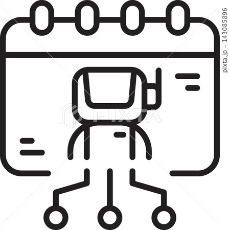 AI Calendar Event Line Icon 143085896