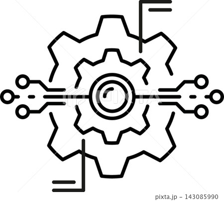 AI System Integration API Connection Line Icon 143085990