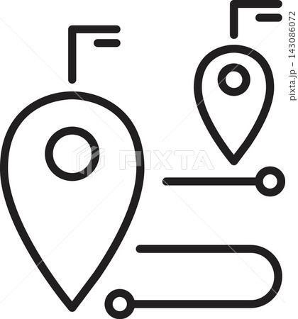 Ai map location pin route icon guides digital navigation path marker Ai map location pin route icon guides digital navigation path marker 143086072