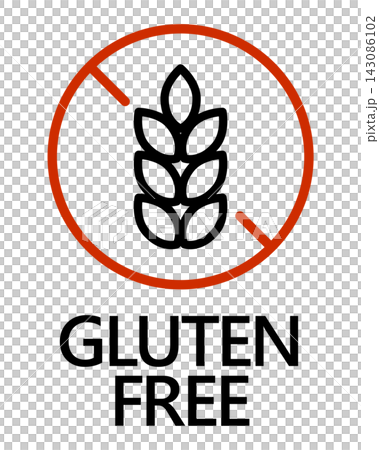 グルテンフリー(GLUTEN FREE)の禁止マークアイコン 食品アレルギー対応ラベル素材 グルテンフリー(GLUTEN FREE)の禁止マークアイコン 食品アレルギー対応ラベル素材 143086102