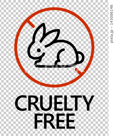 No animal testing (CRUELTY FREE) prohibition symbol icon for cosmetics and beauty labels. No animal testing (CRUELTY FREE) prohibition symbol icon for cosmetics and beauty labels. 143086146
