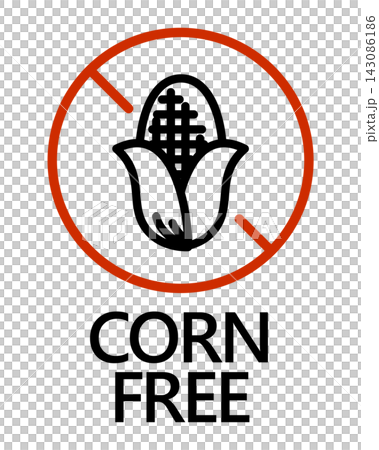 無玉米(CORN FREE)禁止符號圖示 - 食品標籤和過敏友善標籤材料 無玉米(CORN FREE)禁止符號圖示 - 食品標籤和過敏友善標籤材料 143086186