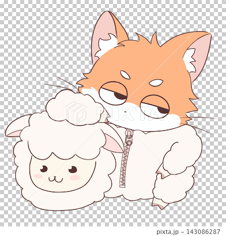 A fox wearing a sheep costume A fox wearing a sheep costume 143086287